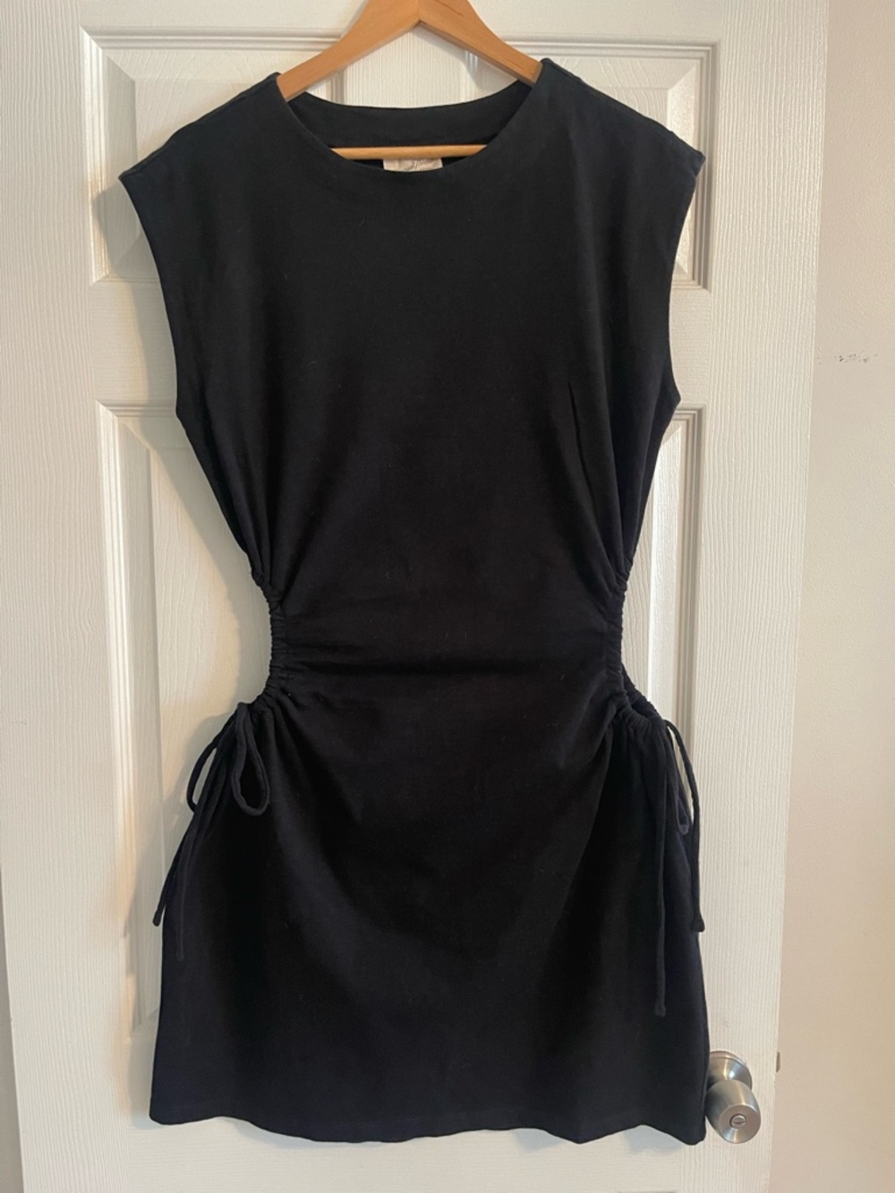 Universal Thread Black Sleeveless Mini Dress with Side Drawstrings
